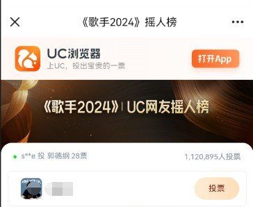 歌手2024UC网友摇人榜投票平台