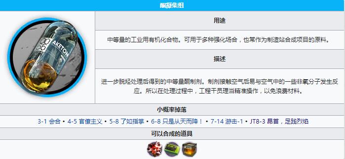《明日方舟》酮凝集组材料一览